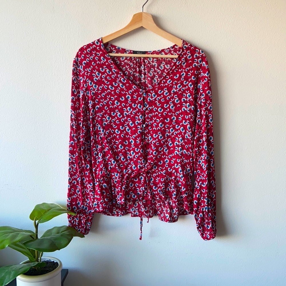 Rails X Revolve Beaux Drawstring Blouse Top In Re… - image 5